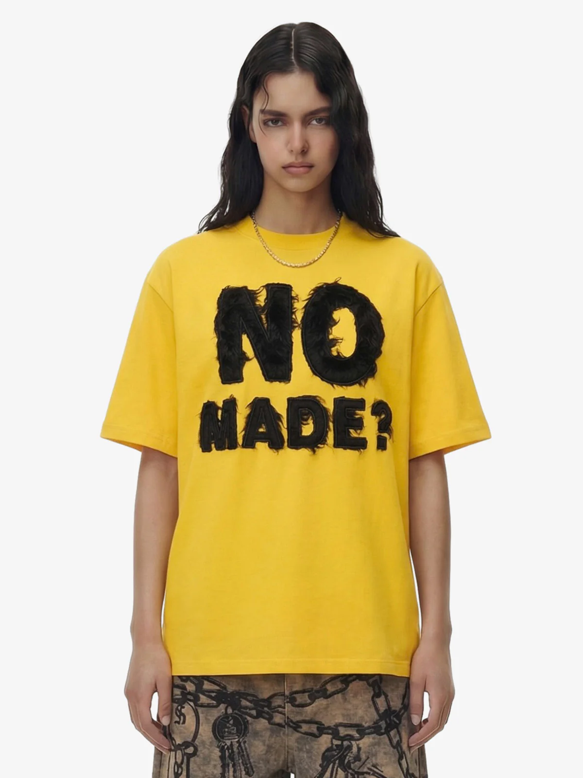 Heavy Retro Patch Embroidered T-shirt - 2398