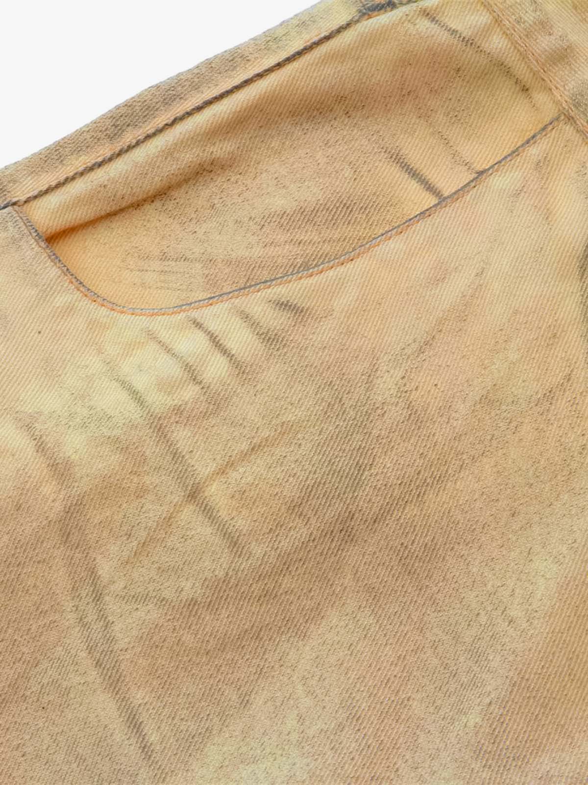 Washed Distressed Detachable Scarf Barrel Jeans - Image 12