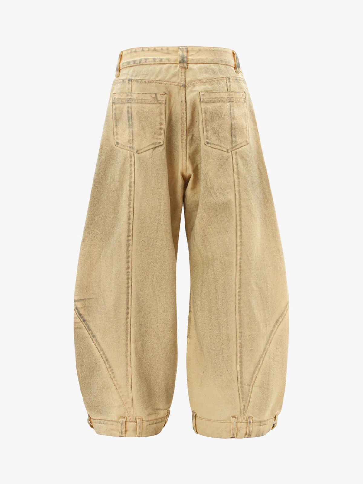 Washed Distressed Detachable Scarf Barrel Jeans - Image 7
