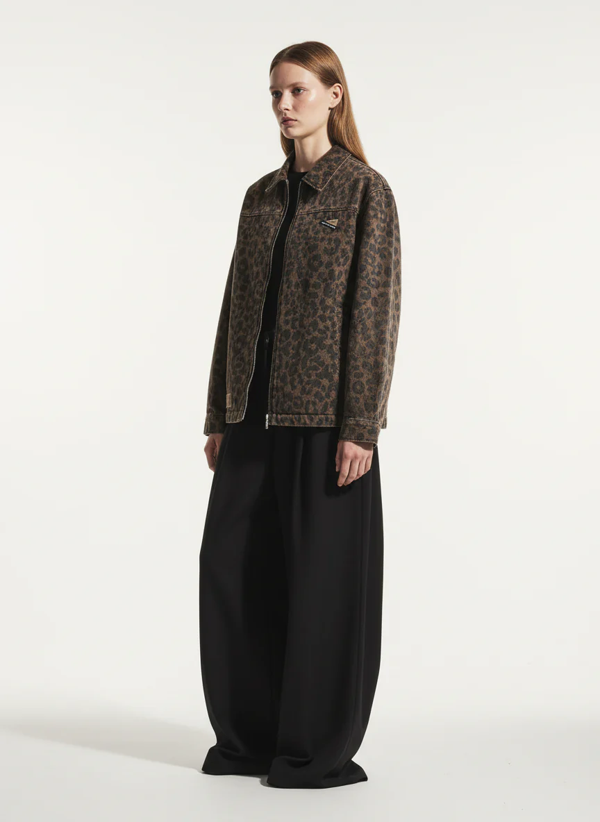 Vintage Washed Cheetah Denim Jacket - Image 5