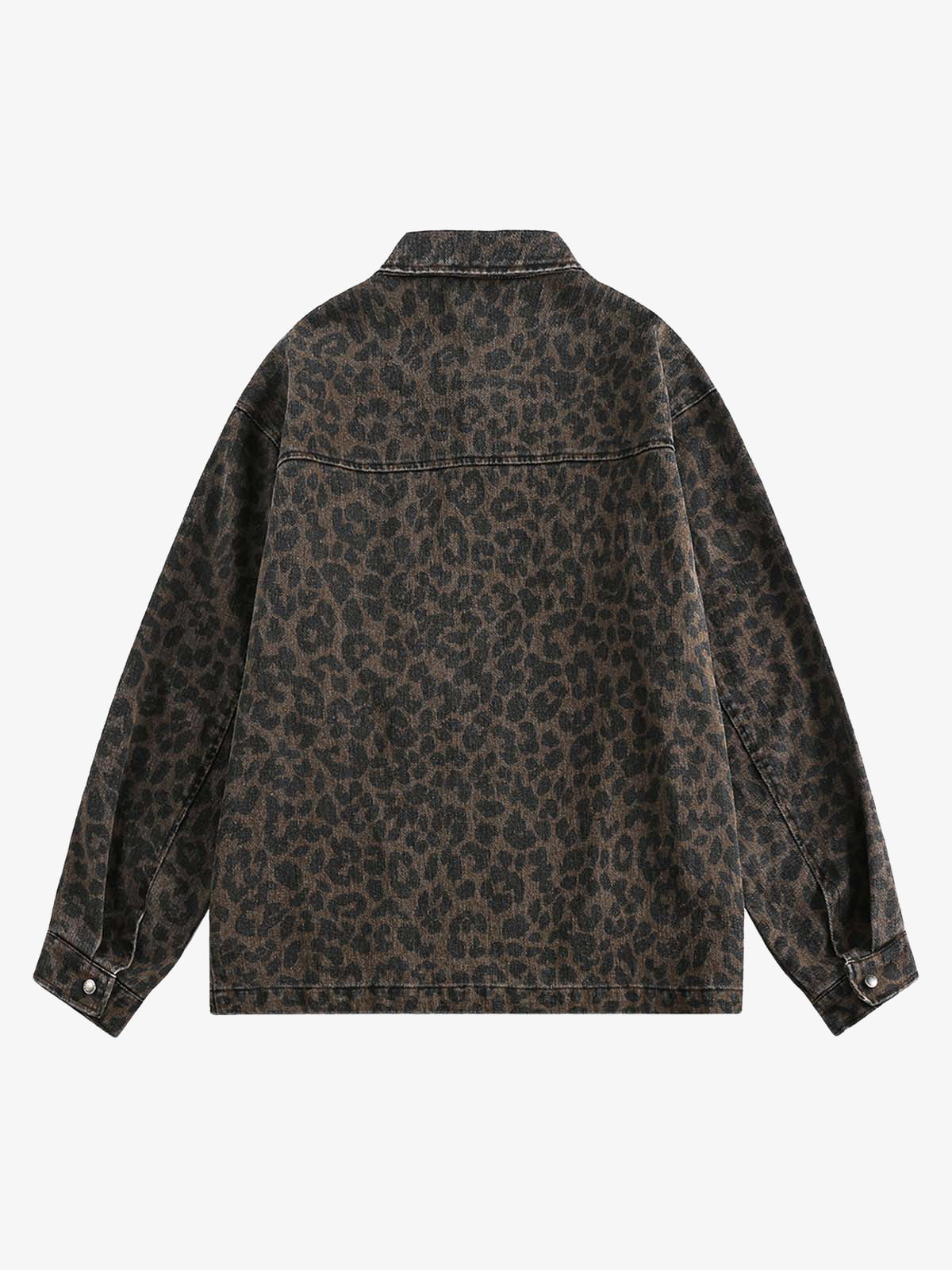 Vintage Washed Cheetah Denim Jacket - Image 6