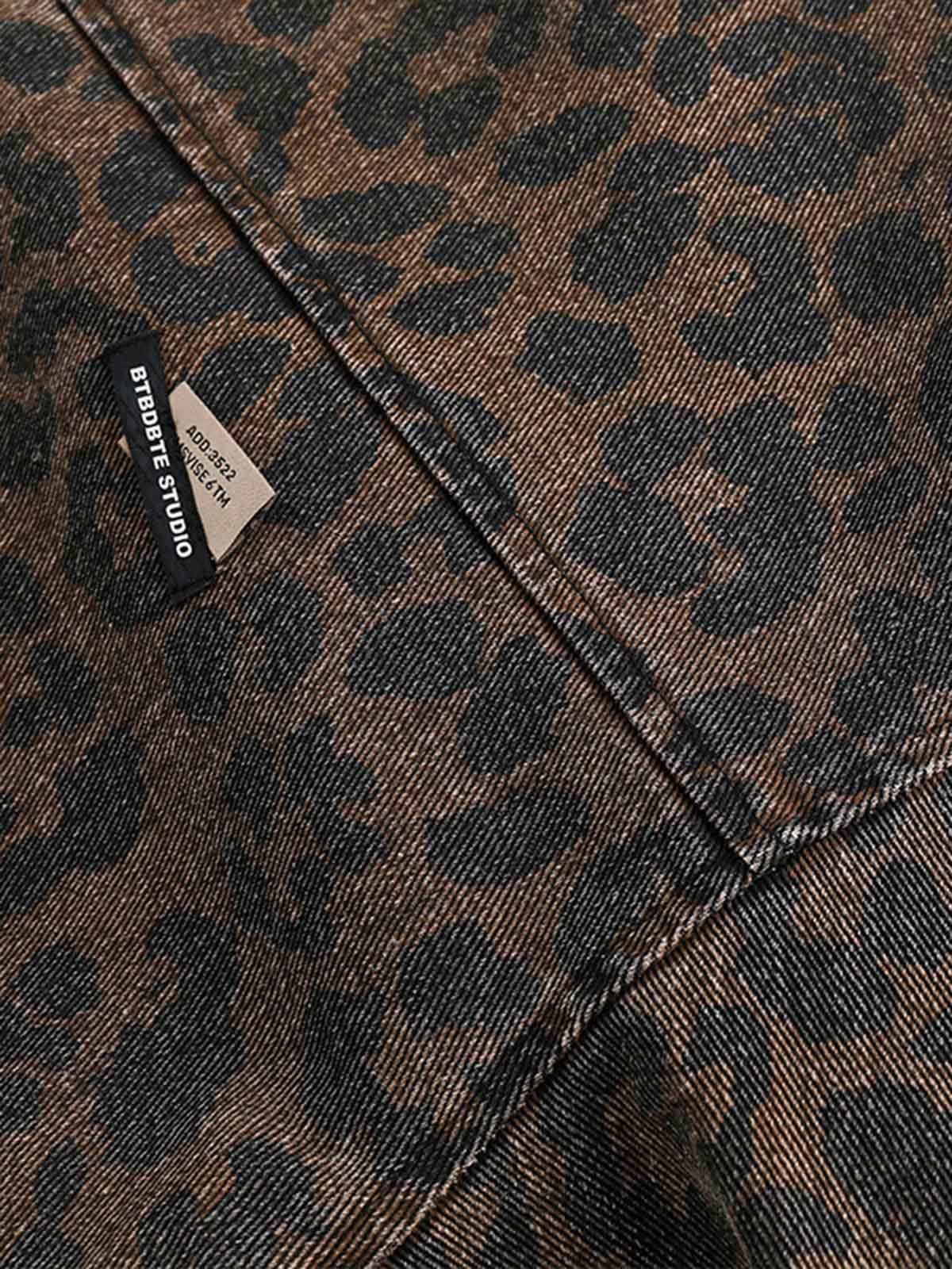 Vintage Washed Cheetah Denim Jacket - Image 7