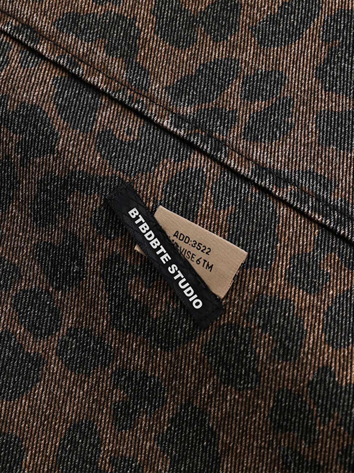 Vintage Washed Cheetah Denim Jacket - Image 9