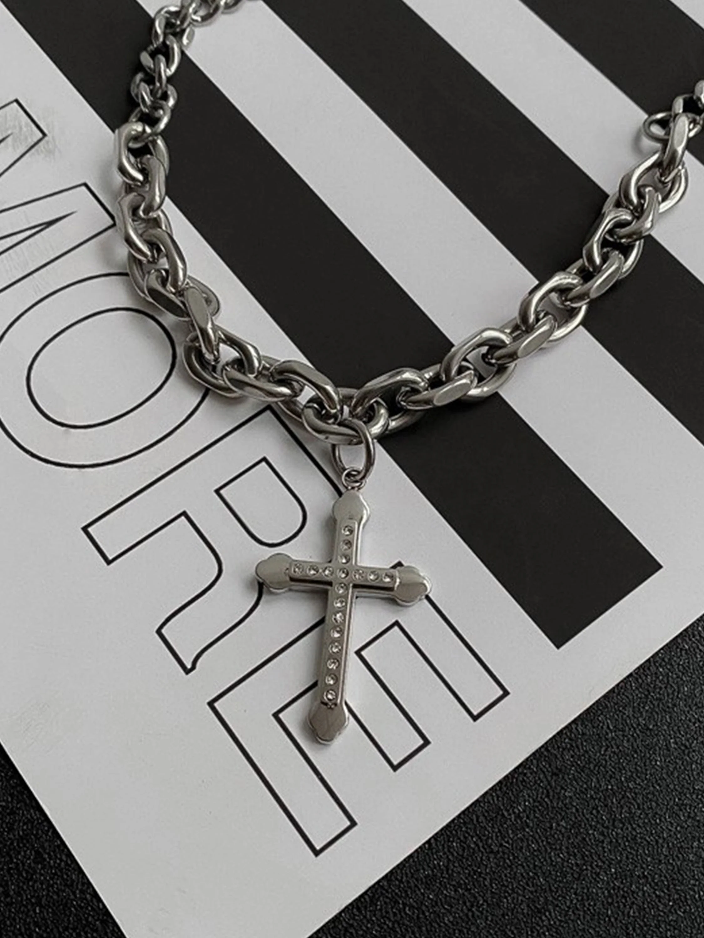Thesupermade Black Cross Necklace -1131 - Image 2