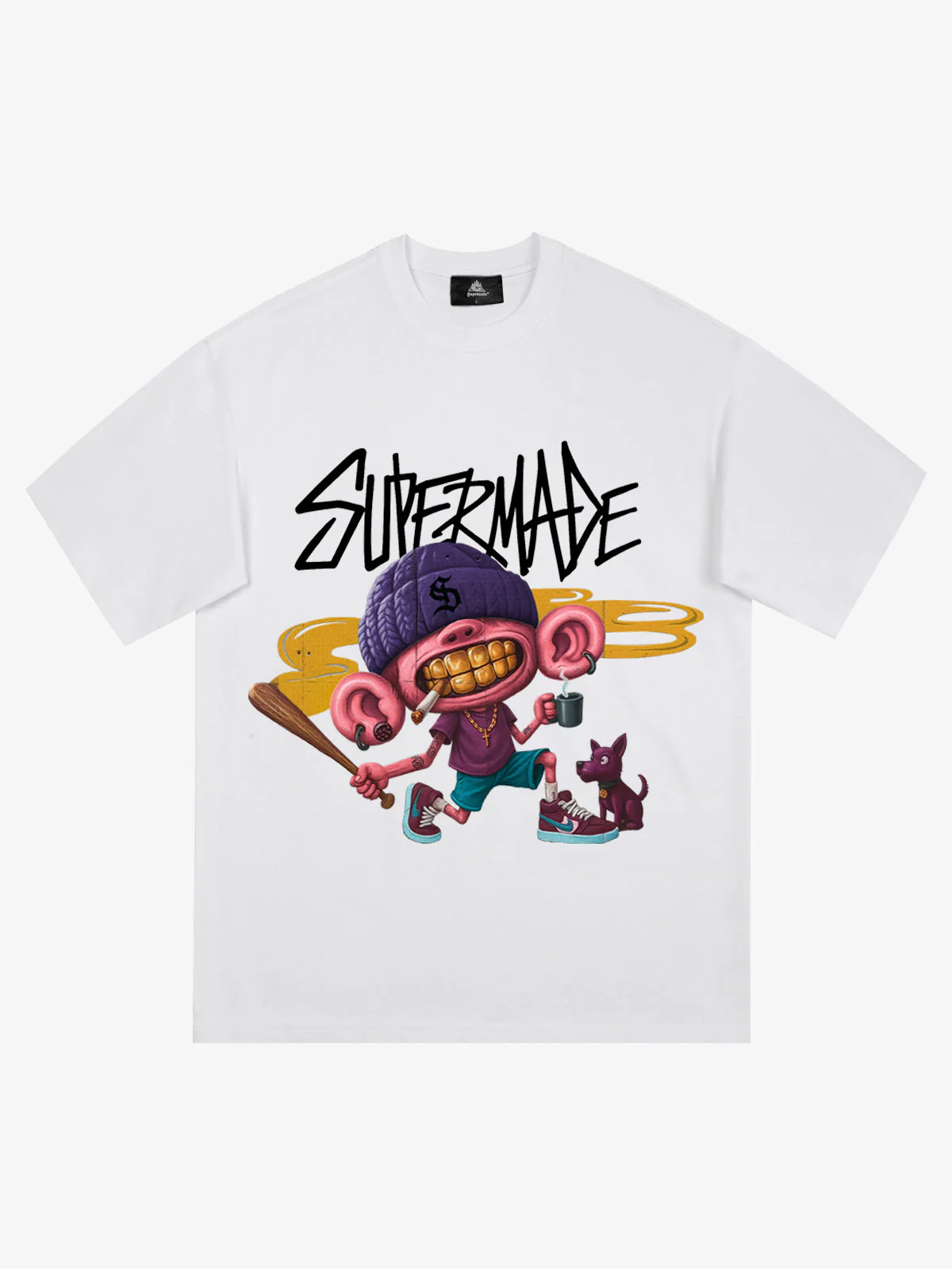 Thesupermade Cartoon Graffiti Trendy Weird Kid T-Shirt - Image 2