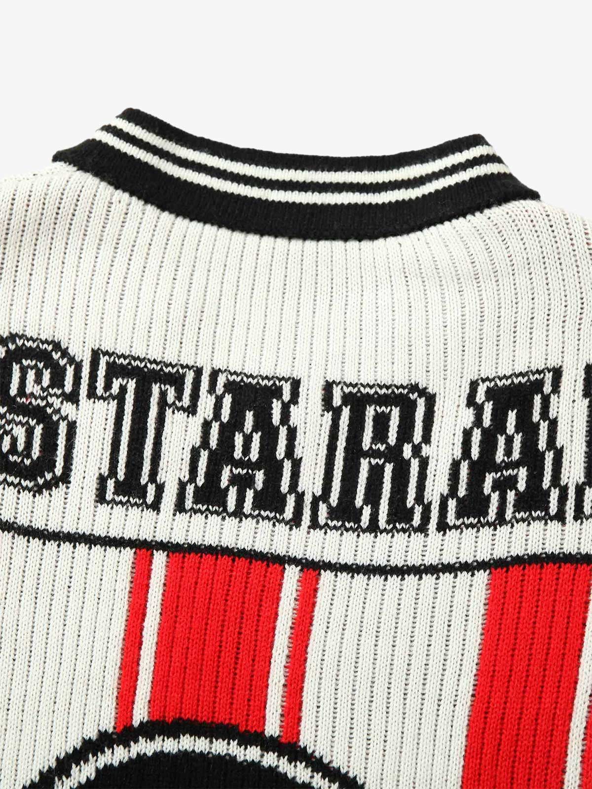 Thesupermade Vintage Striped Baseball Short-sleeved Knit Sweater - 2249 - Image 12
