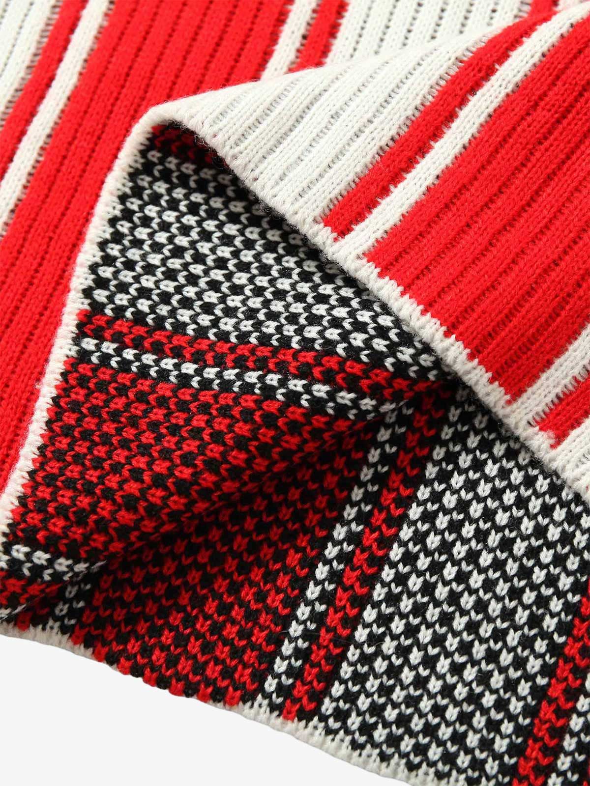 Thesupermade Vintage Striped Baseball Short-sleeved Knit Sweater - 2249 - Image 14
