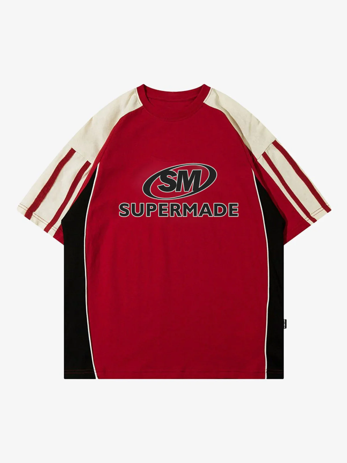 Color-Blocked Strip Racing T-shirt - 2076 - Image 6