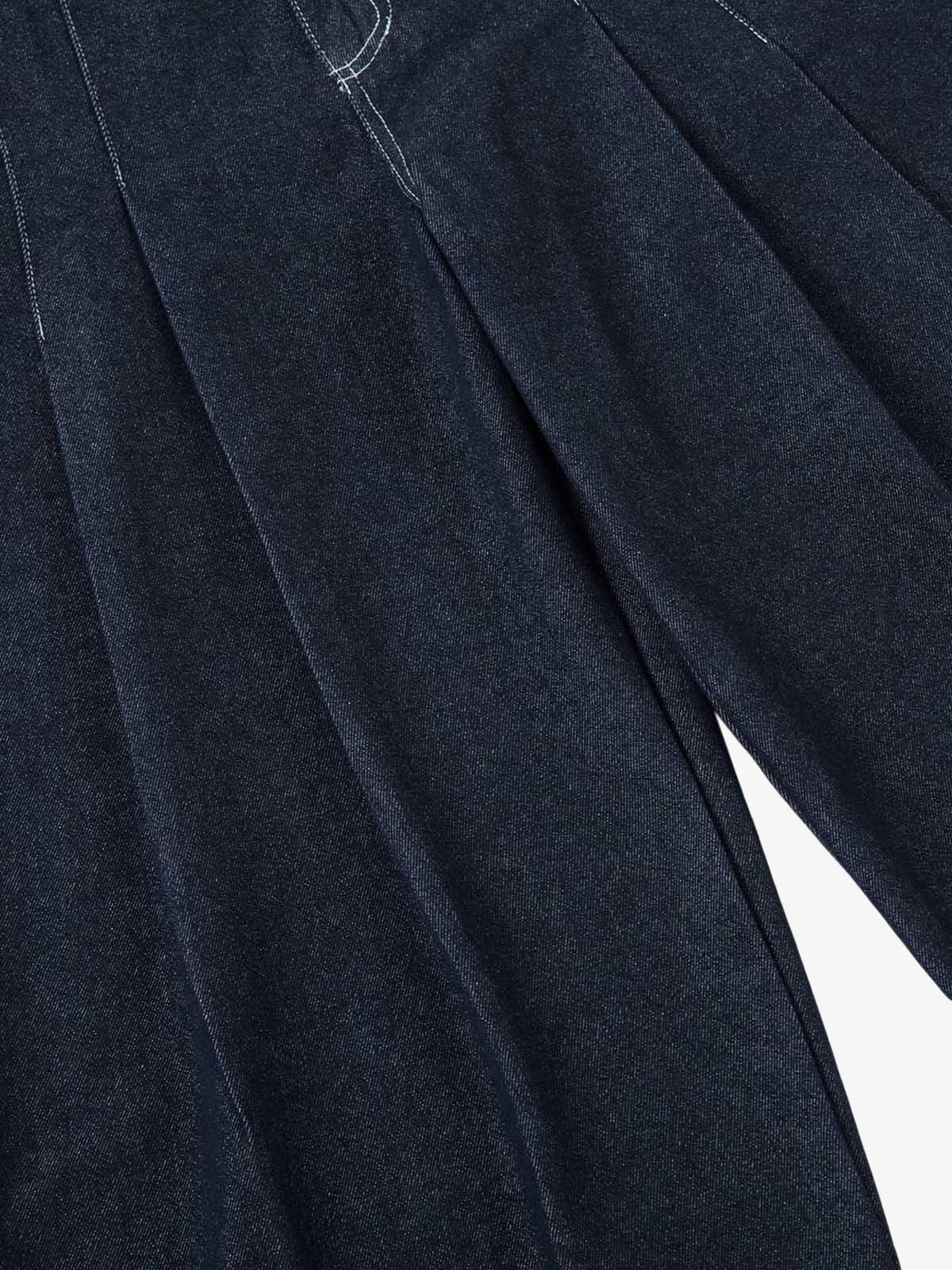 Deconstructed Contrast Stitching Pleated Baggy Barrel Jeans - 2343 - Image 14