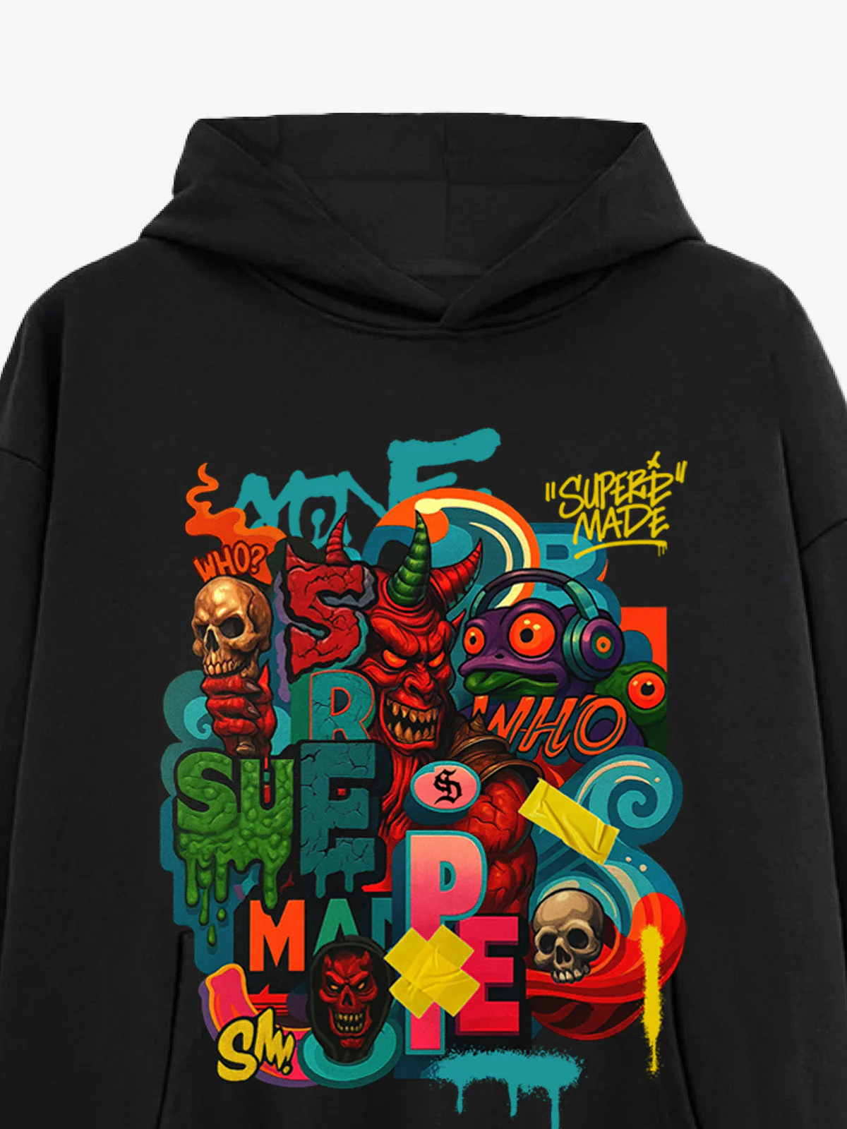 Thesupermade Devil Street Graffiti Carnival Hoodie - Image 10