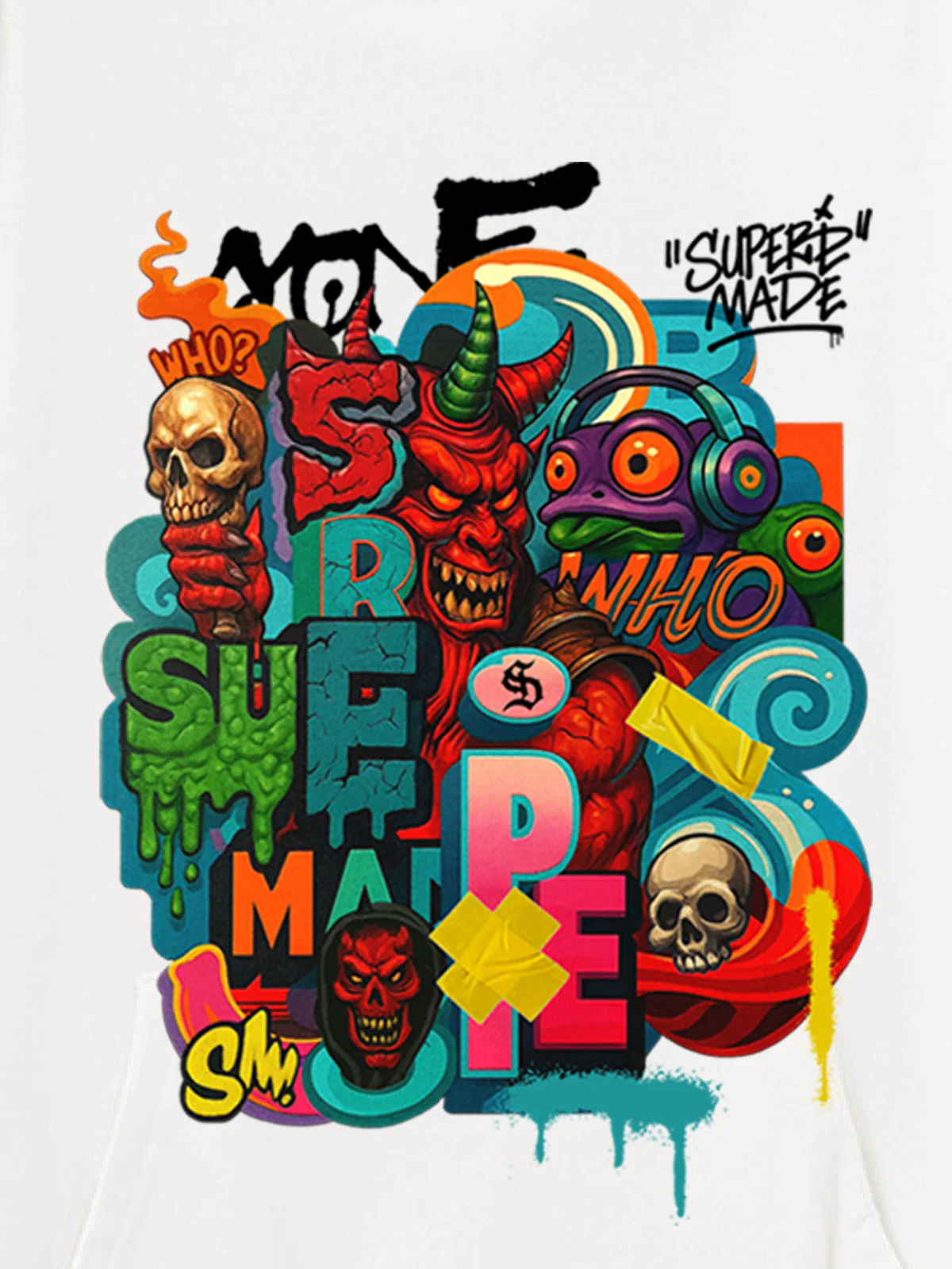 Thesupermade Devil Street Graffiti Carnival Hoodie - Image 6