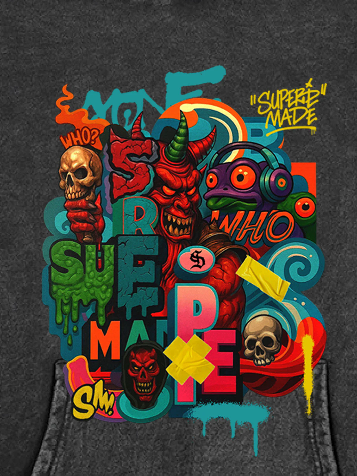Thesupermade Devil Street Graffiti Carnival Hoodie - Image 8