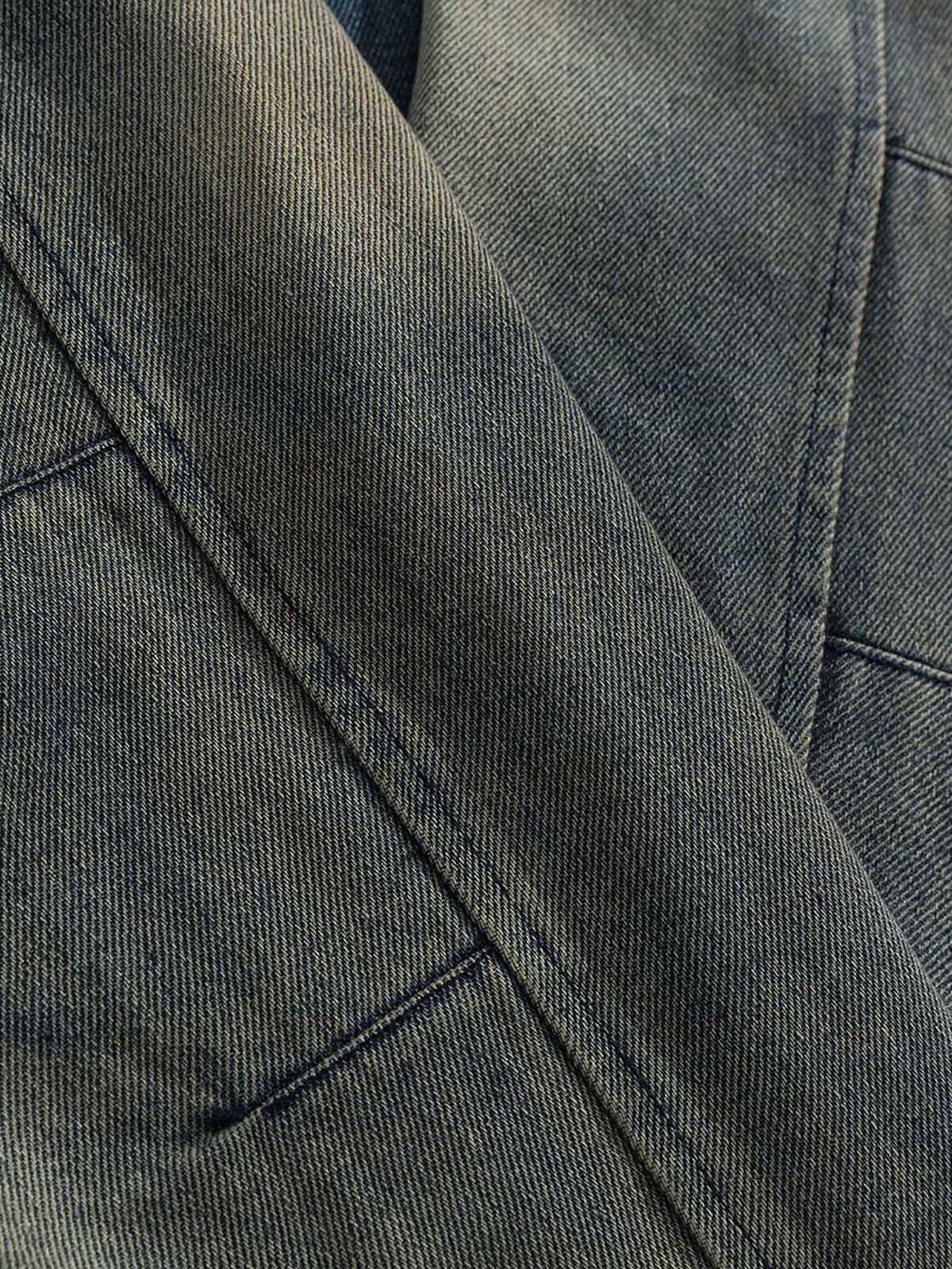 Thesupermade High Street Hip-hop Distressed Washed Denim Jacket - 2242 - Image 9