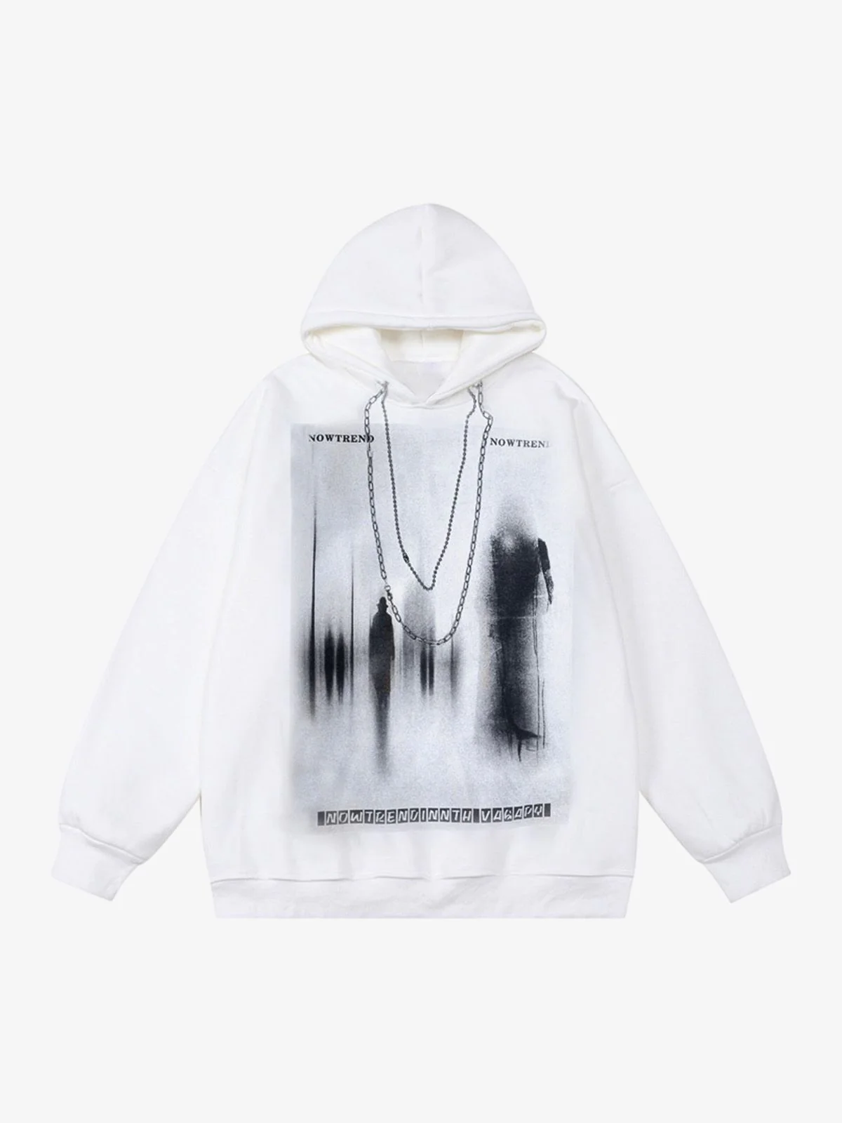 Thesupermade Blur Graphic Chain Hooded Sweatshirt - Image 3