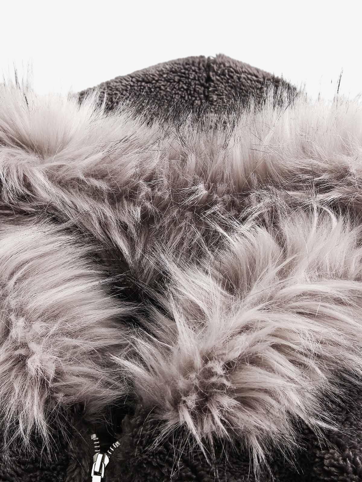 Thesupermade Fur Hooded Quilted Sherpa Jacket - 2304 - Image 8