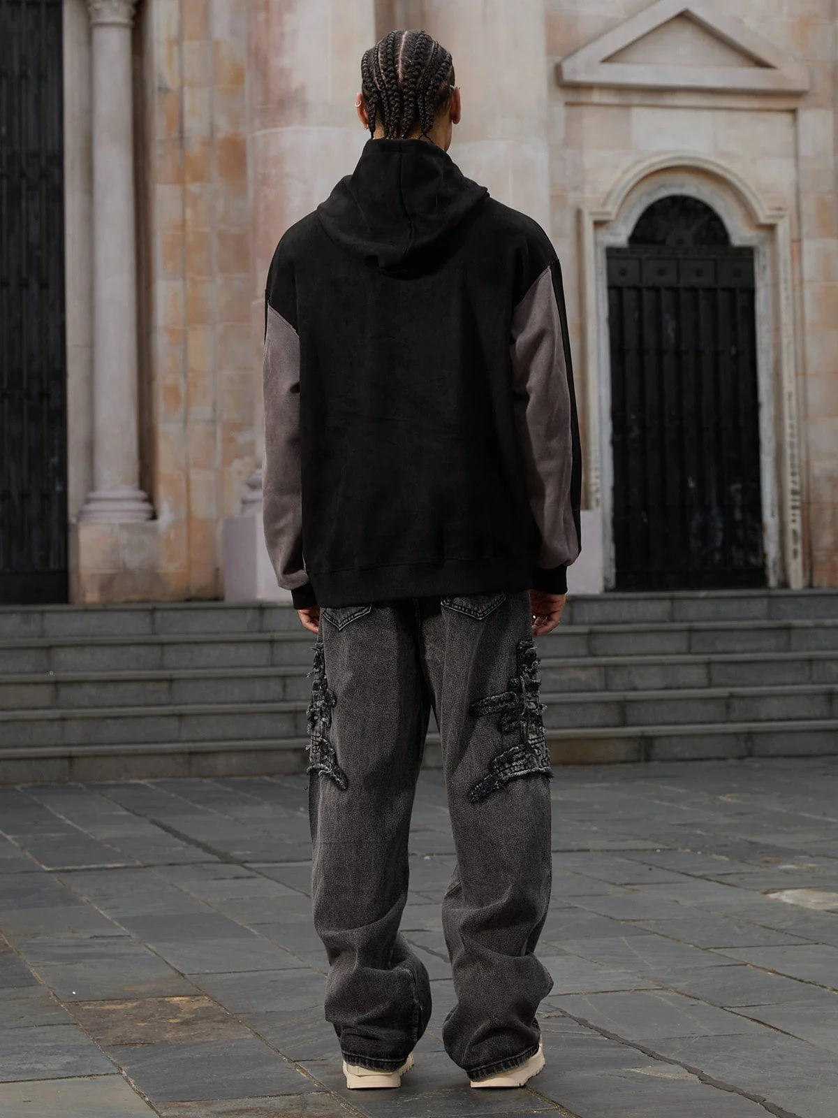 Thesupermade Raw Edge Patch Straight Jeans - Image 13