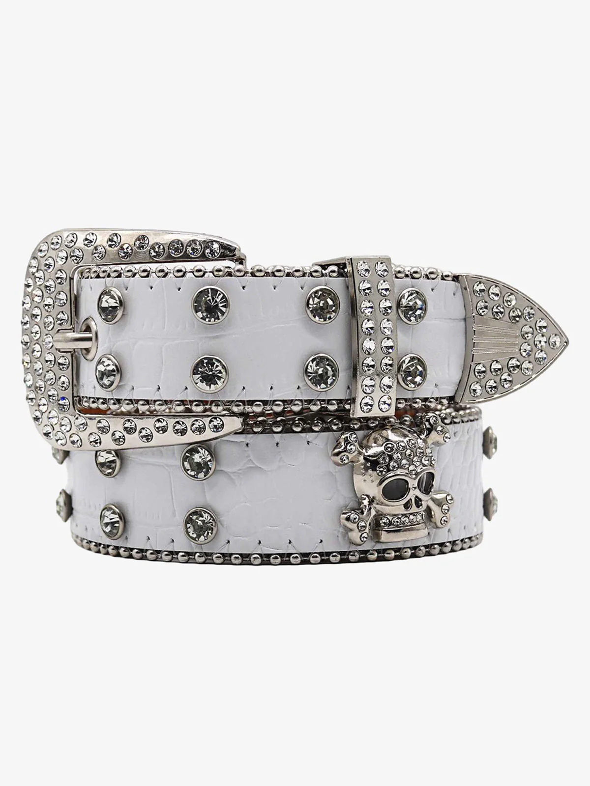 Thesupermade Rhinestone Skull Belt - 1668 - Image 3