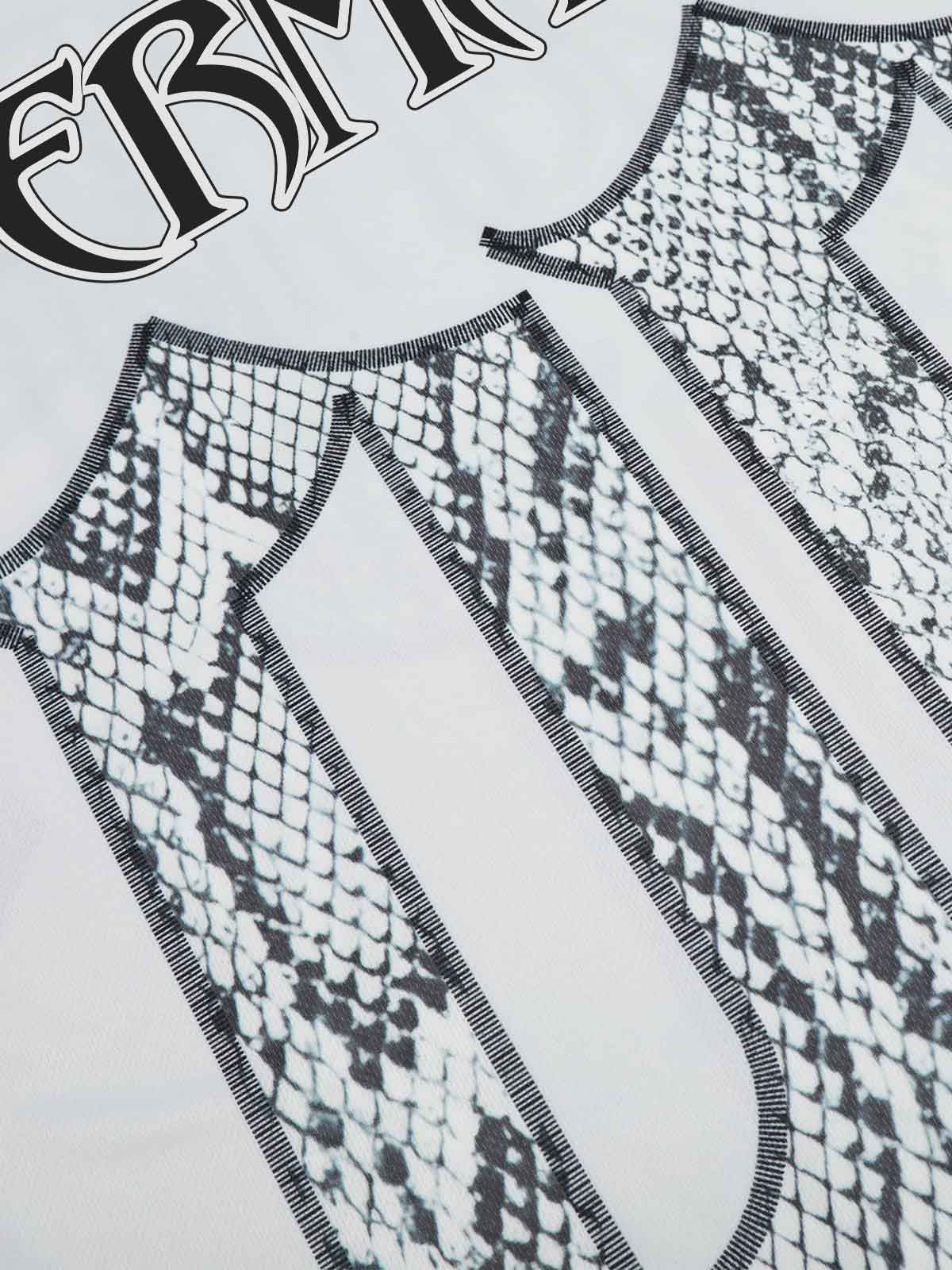 Jersey Style Snake Print T-Shirt - 2418 - Image 9