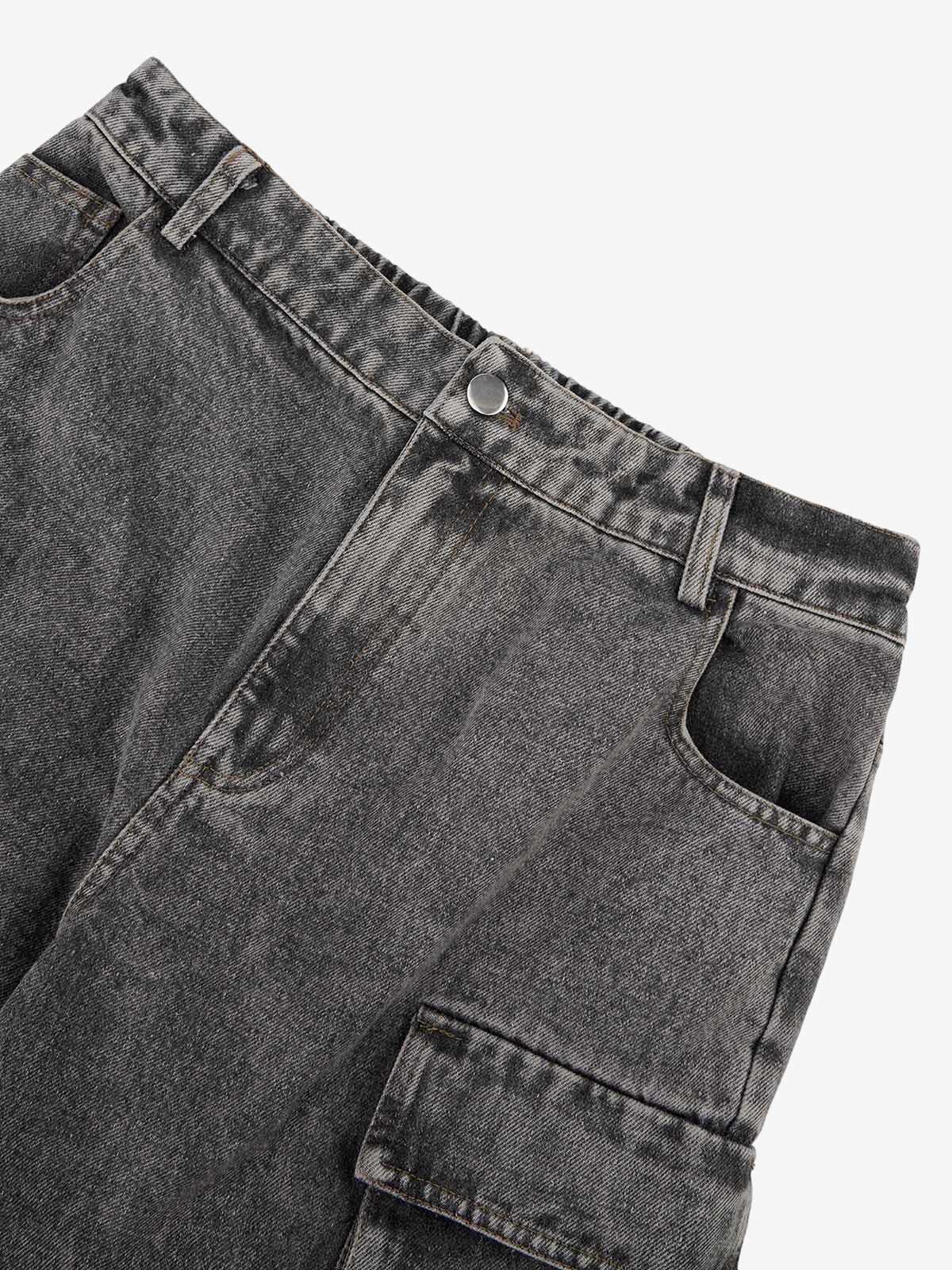 Thesupermade Street Stitching Multi-Pocket Workwear Washed Jeans - 2209 - Image 11