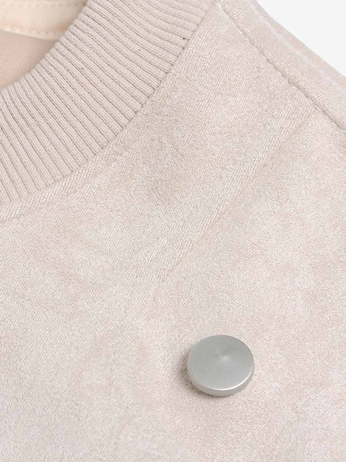 Metallic Print Suede Crew Neck T-Shirt - Image 16