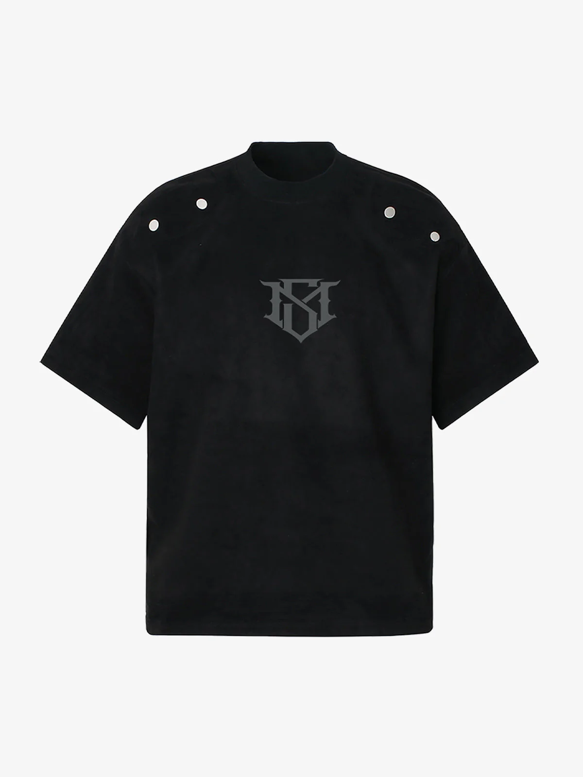 Metallic Print Suede Crew Neck T-Shirt - Image 6
