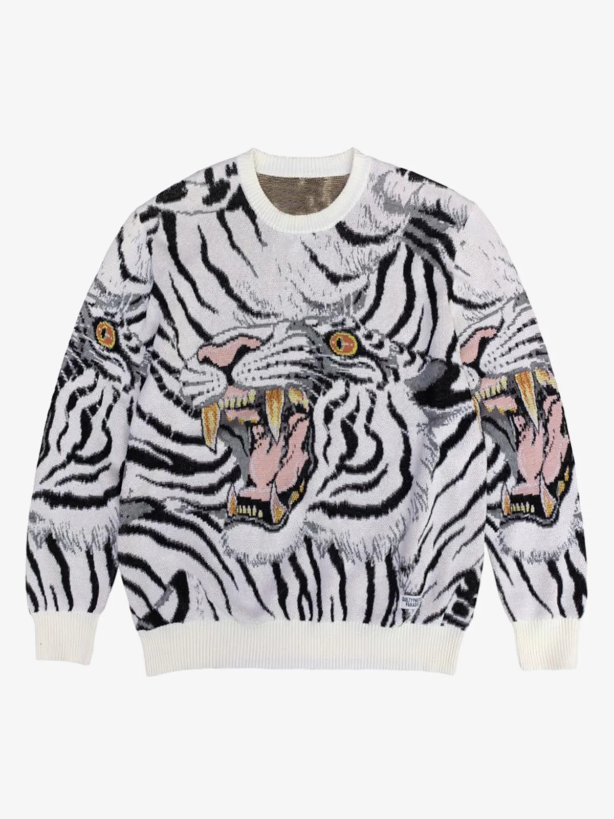 Tiger Crew Neck Knitted Sweater - Image 6