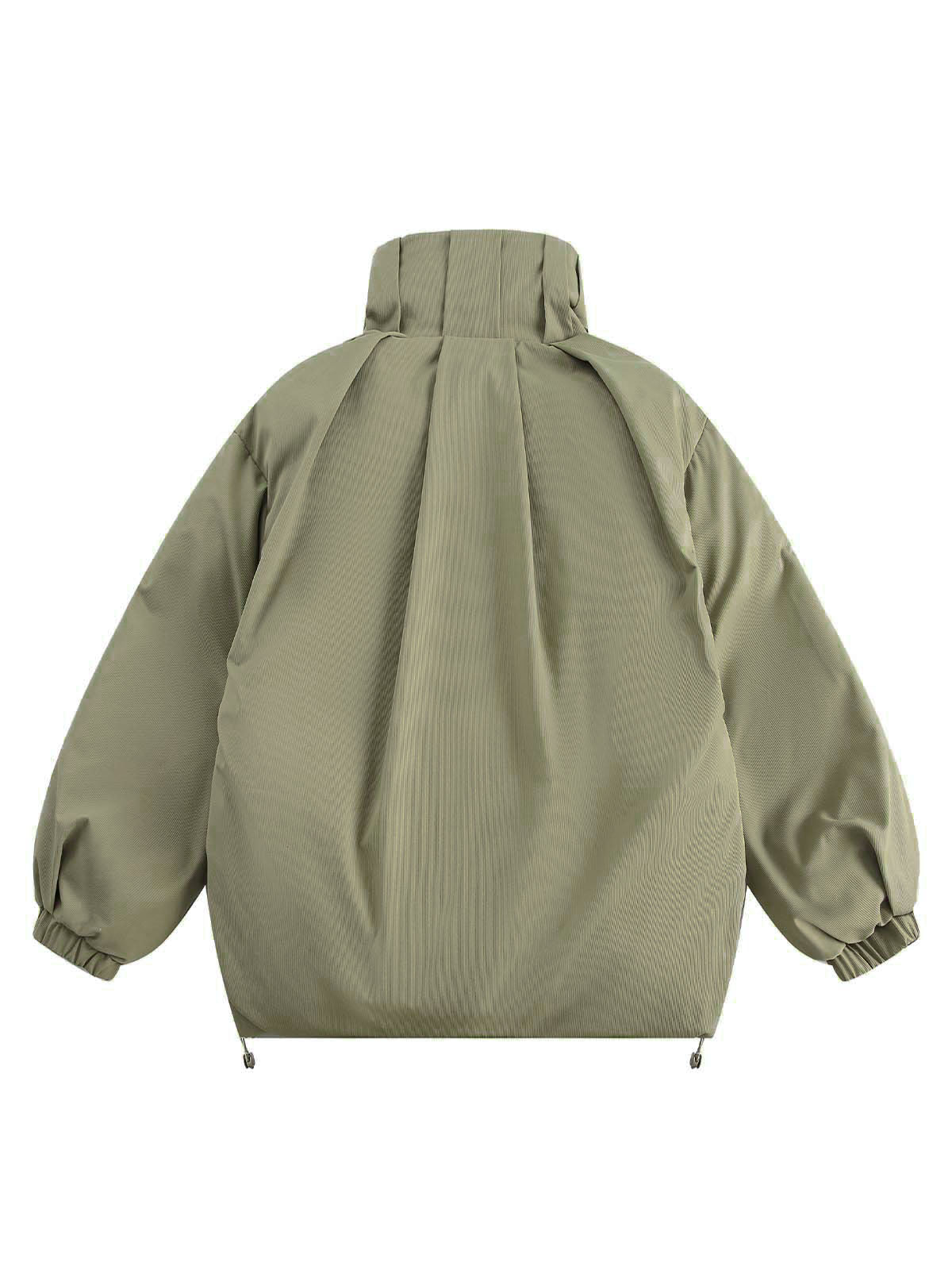 Vintage Oversized Pleated Stand Collar Jacket - Image 7