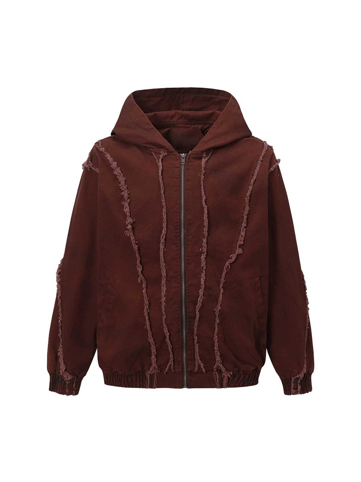 Thesupermade Washed Distressed Fur Hooded Jacket - Image 6