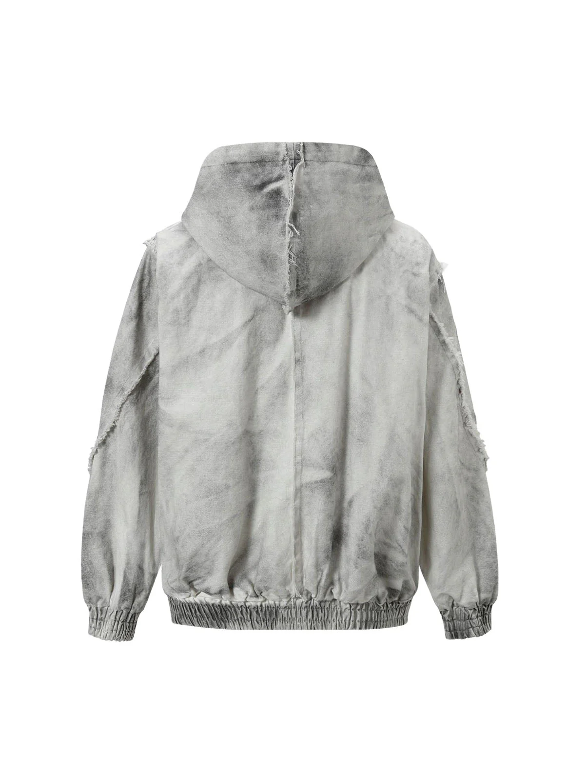 Thesupermade Washed Distressed Fur Hooded Jacket - Image 8