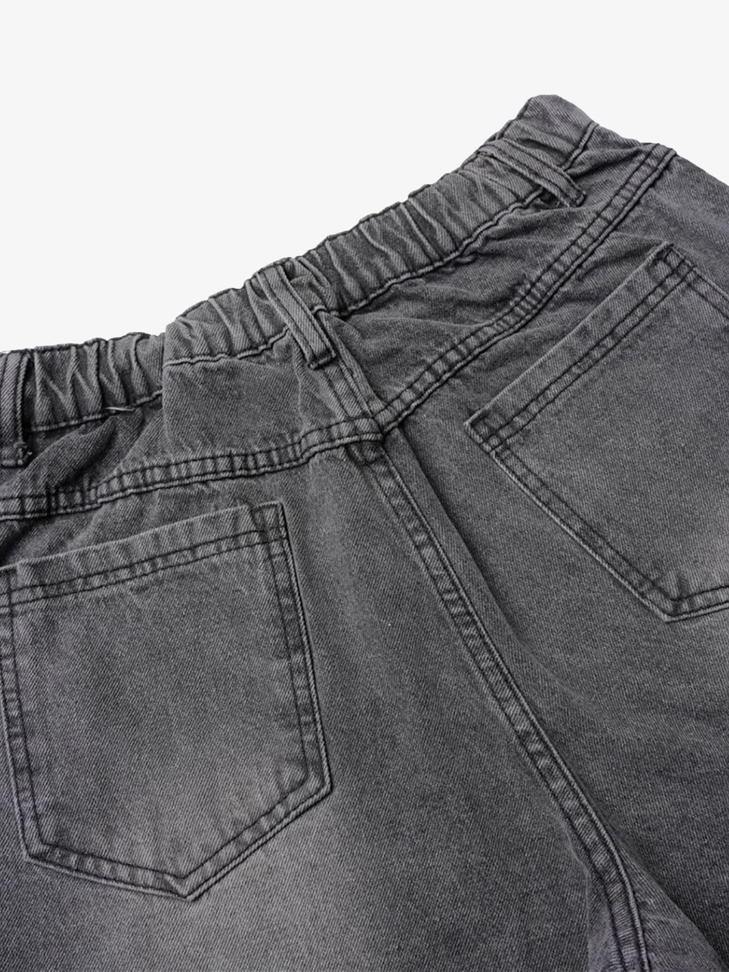 Washed Distressed Multi-Pocket Cargo Jeans - Image 4