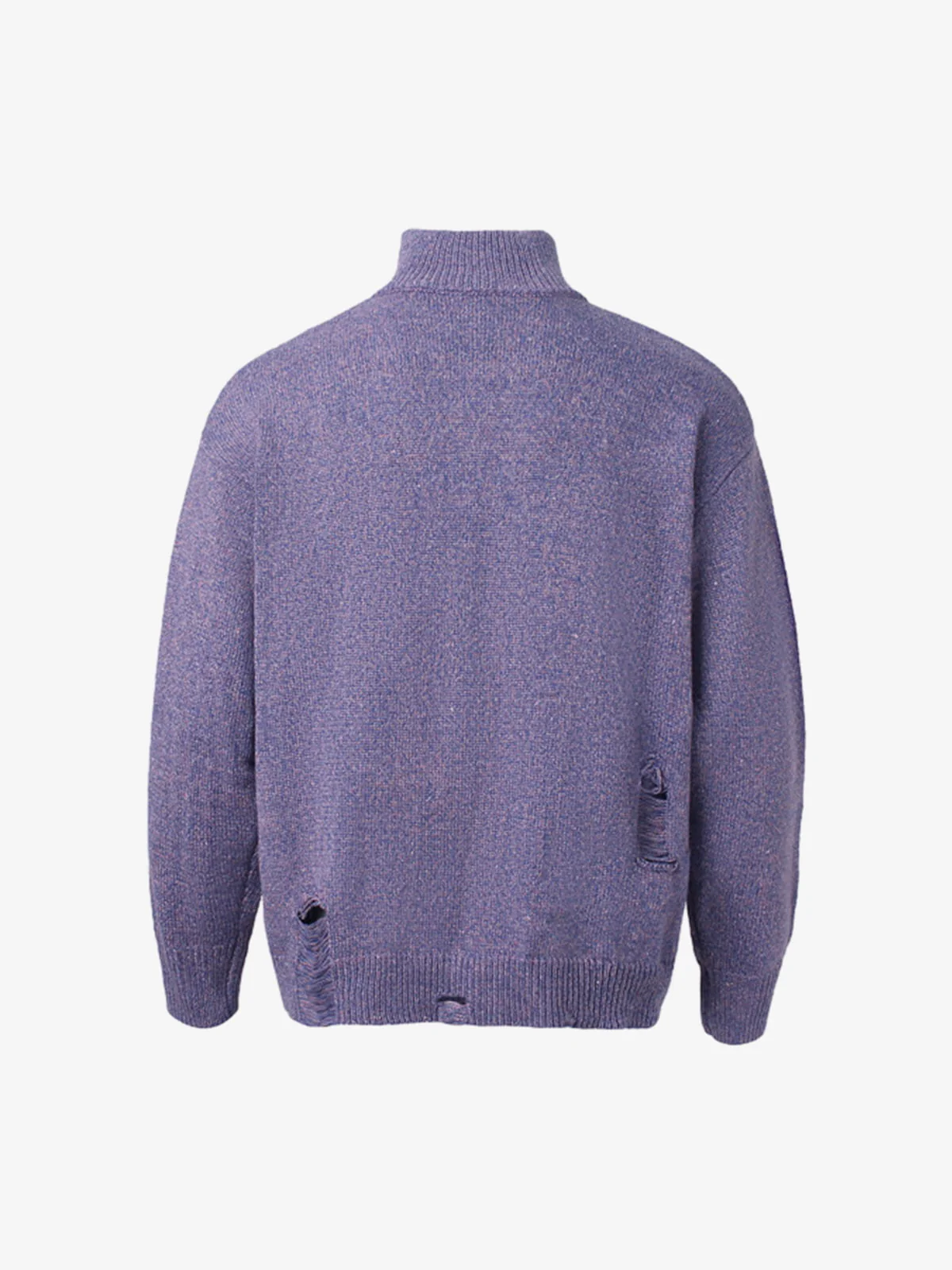 Turtleneck Cardigan Zip-Up Cable Sweater - Image 8