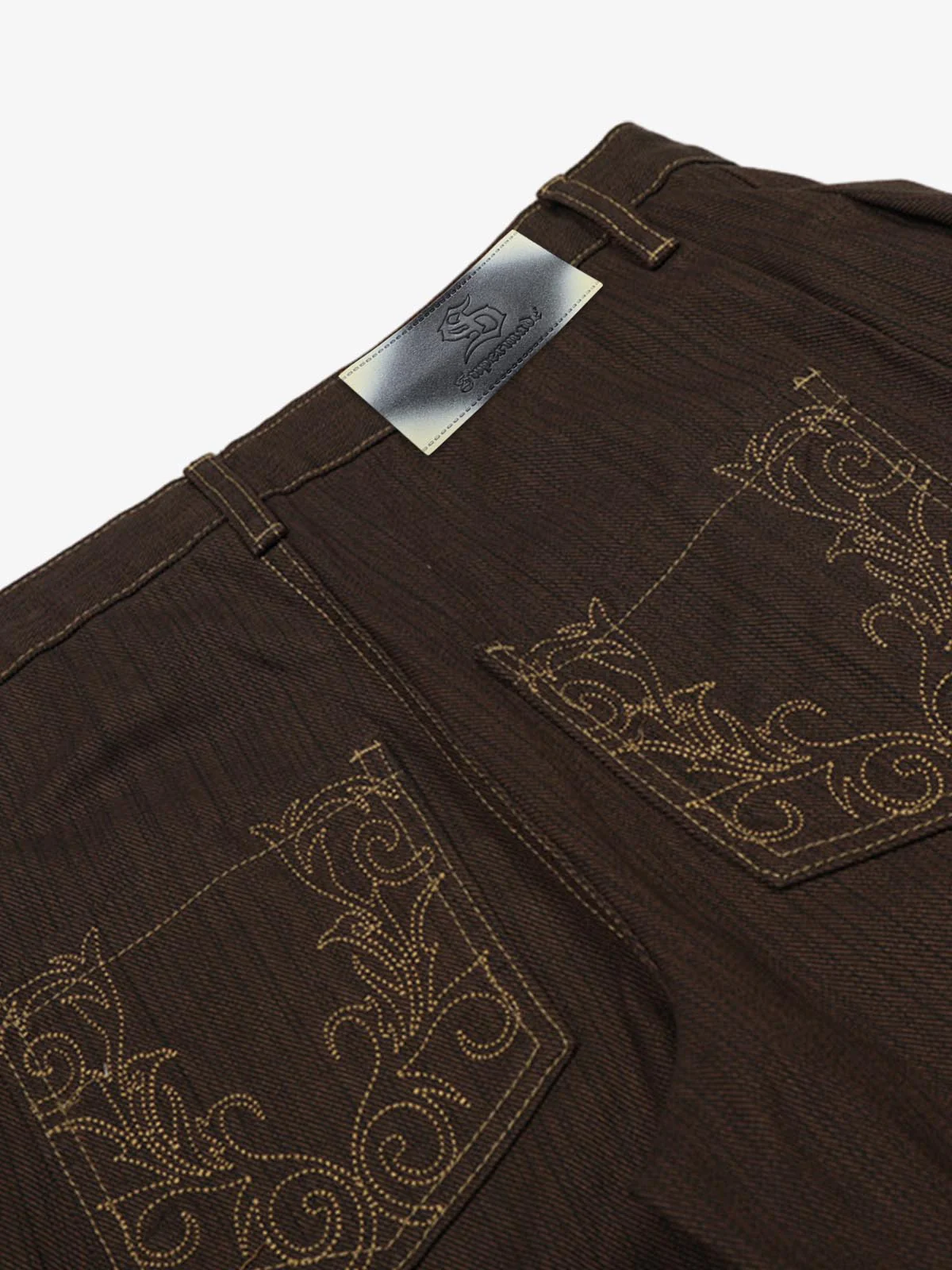 Vintage Contrast Thread Barrel Pants - Image 11
