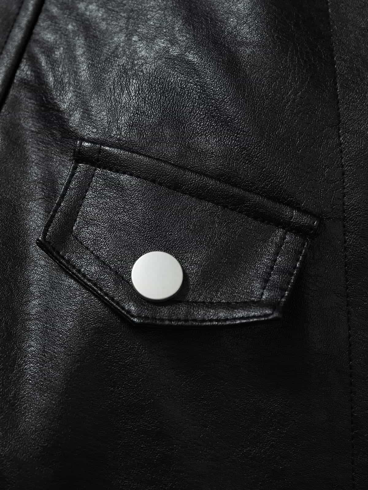 Vintage Detachable Fur Collar Quilted Leather Jacket - Image 10