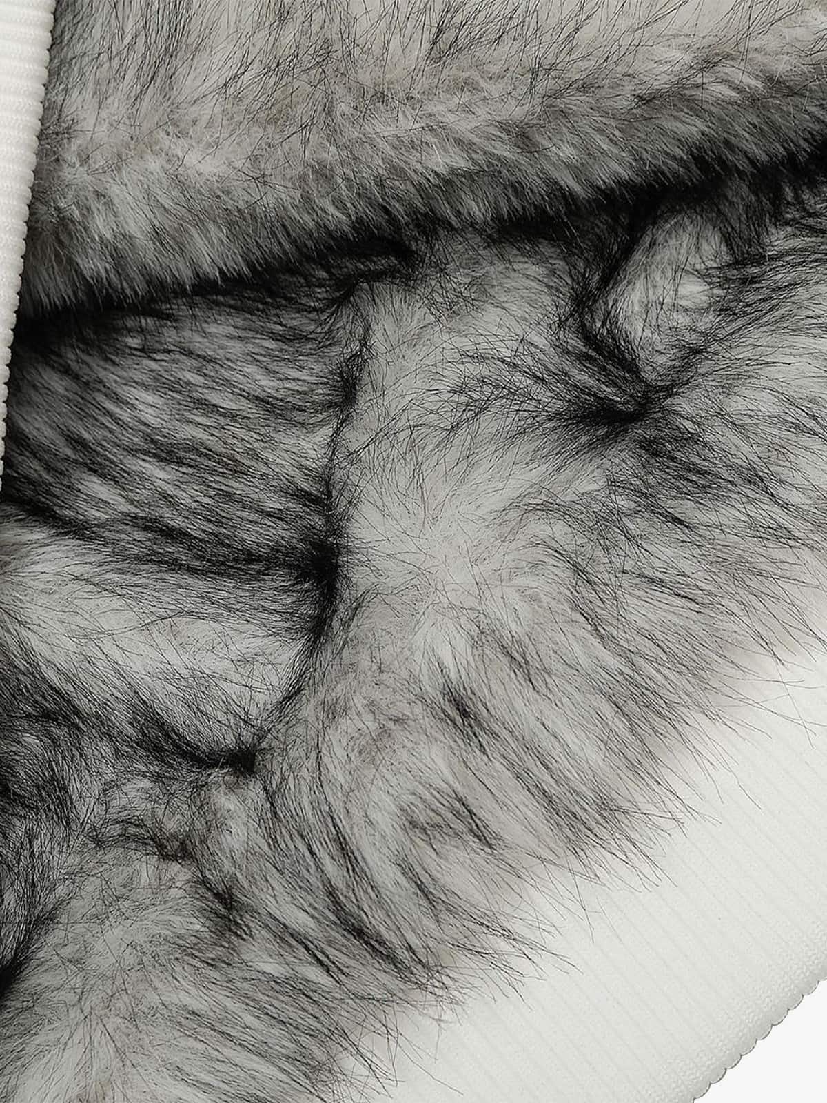Vintage Dirty Dyed Washed Faux Fur Collar Padded Jacket - Image 14