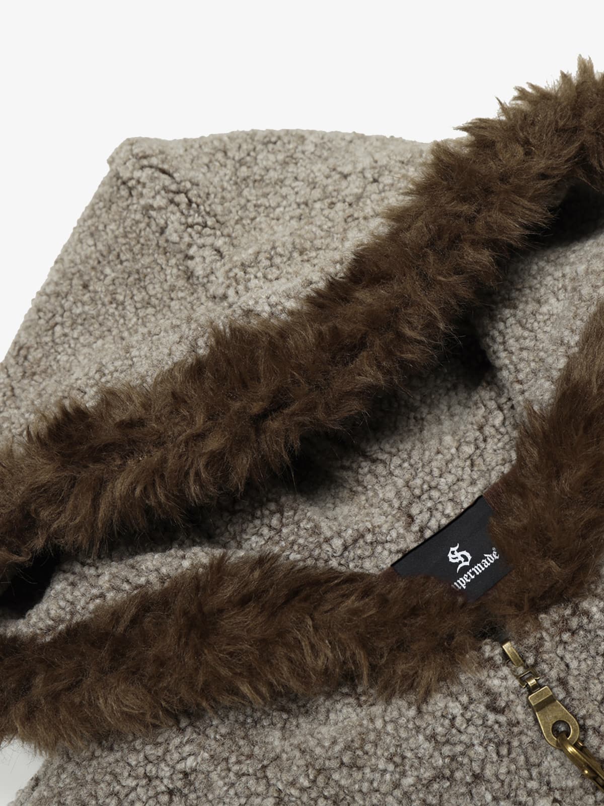 Vintage Faux Shearling Hooded Fleece Zip Up Bomber Jacket - Image 10