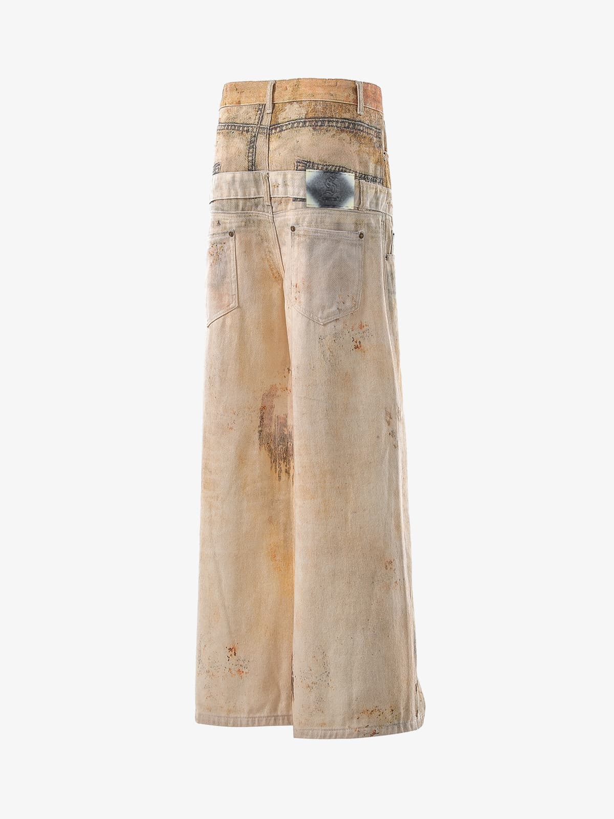 Vintage High Street Mud-Dyed Distressed Baggy Jeans - Image 7