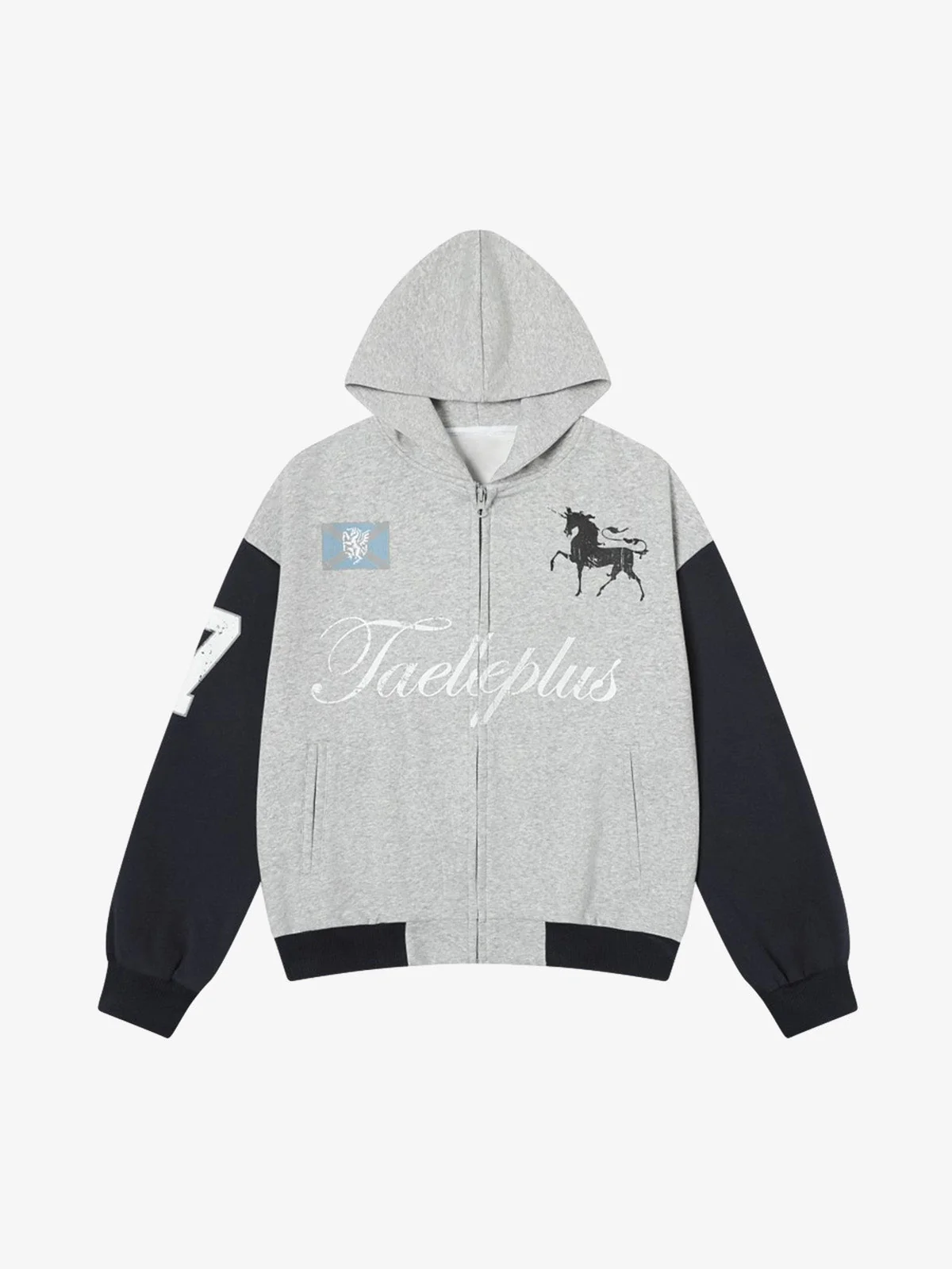 Vintage Jersey Knitted Zippered Cardigan Hooded Sweatshirt