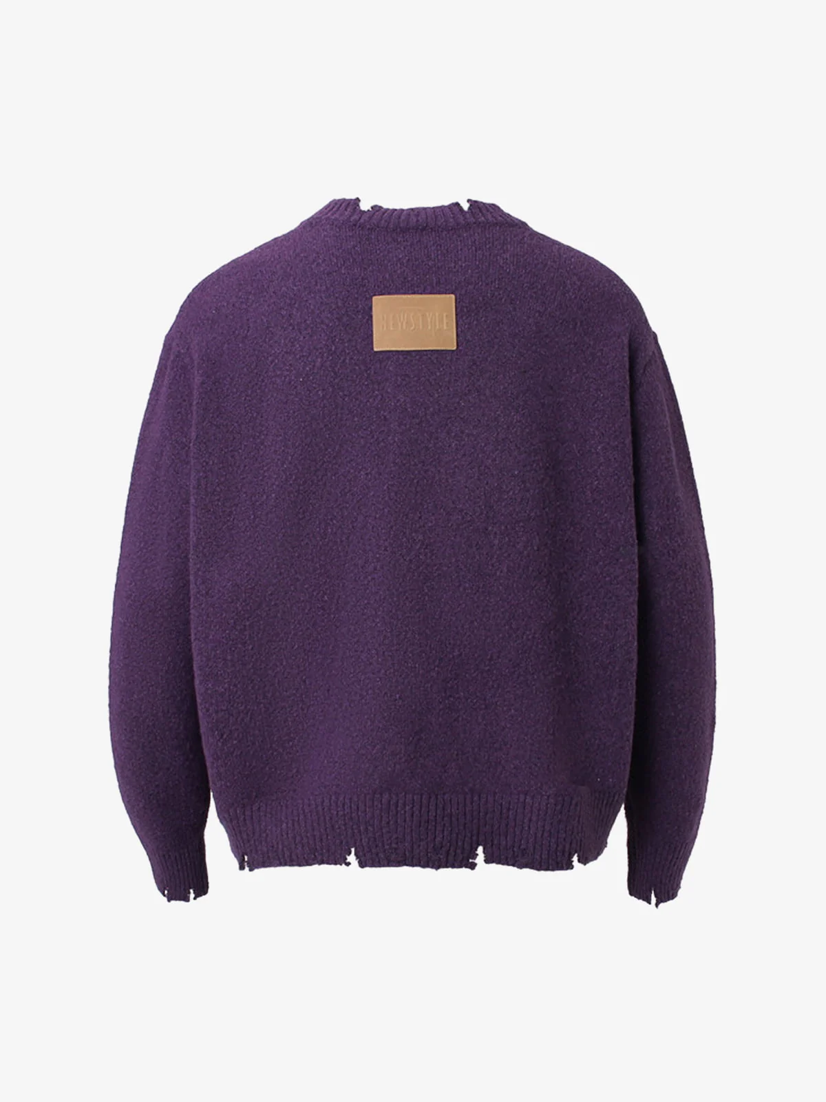 Vintage Knitted Distressed Raw Hem Half Zip Pullover Sweater - Image 4