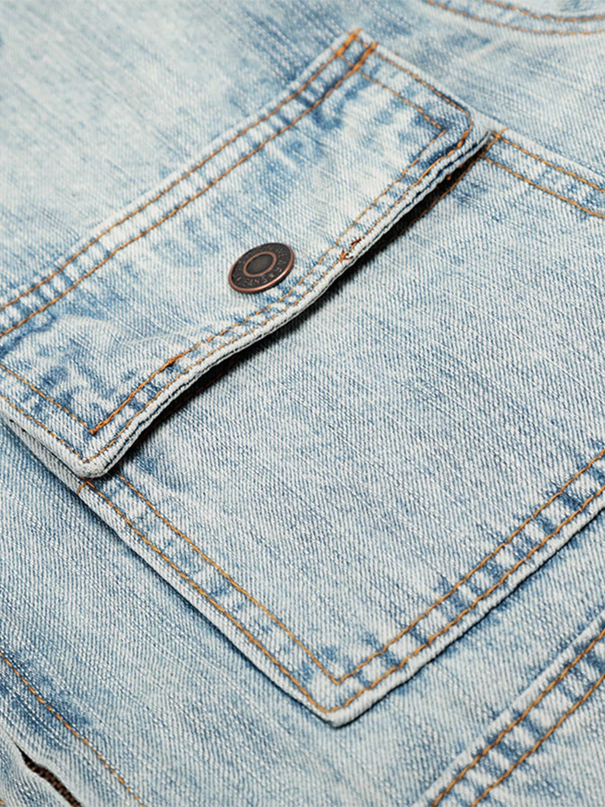 Vintage Light Wash Workwear Denim Jacket - Image 7