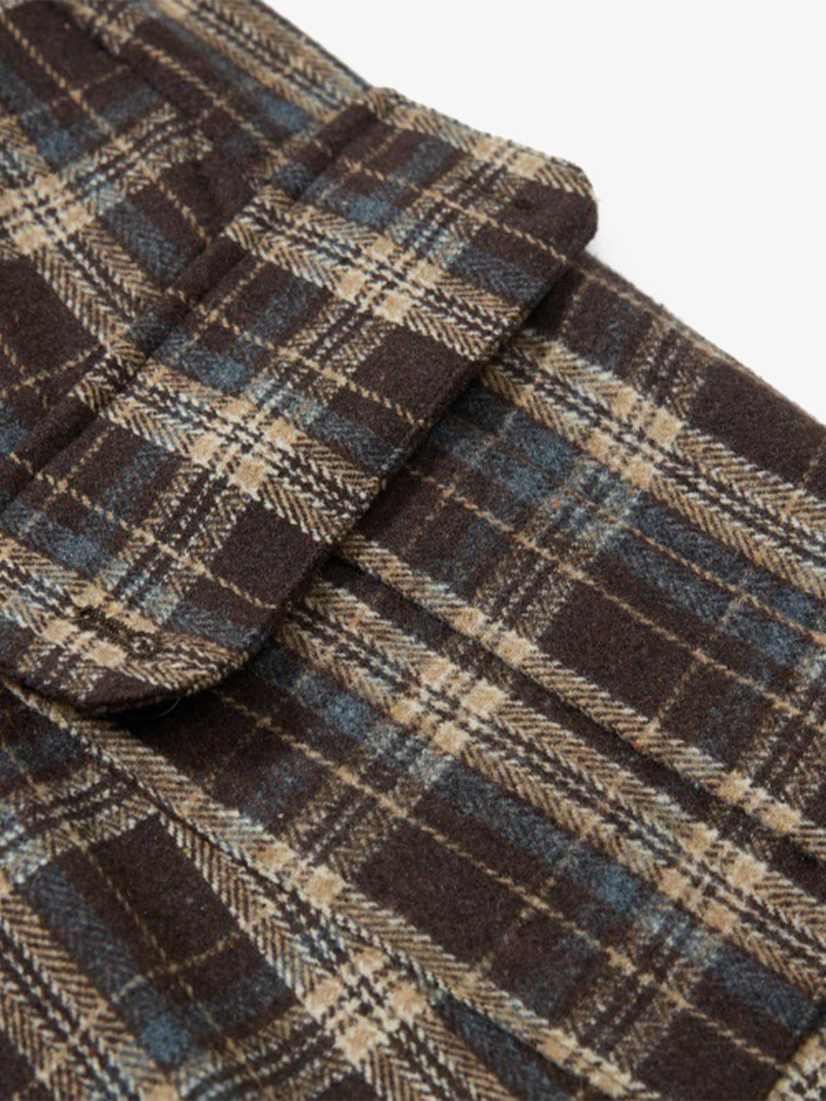 Vintage Plaid Pleated Multi-Pocket Cargo Casual Pants - Image 12