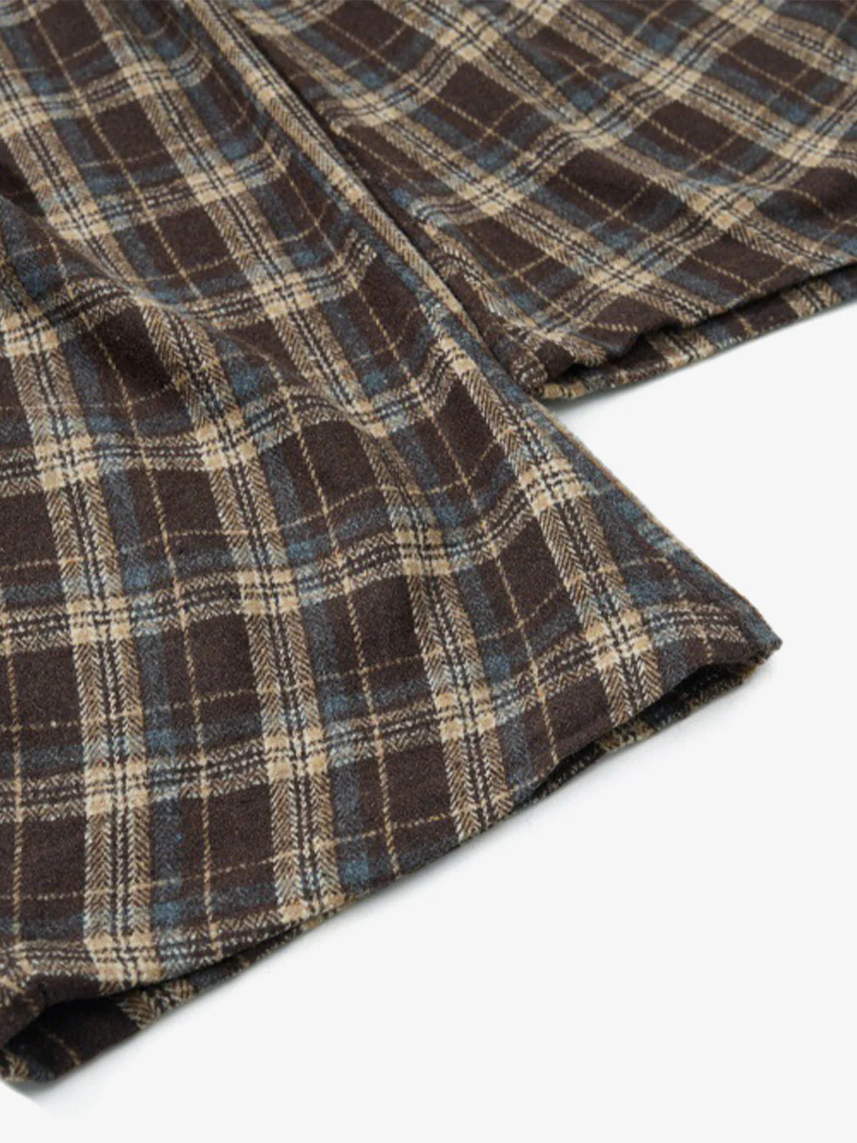 Vintage Plaid Pleated Multi-Pocket Cargo Casual Pants - Image 13