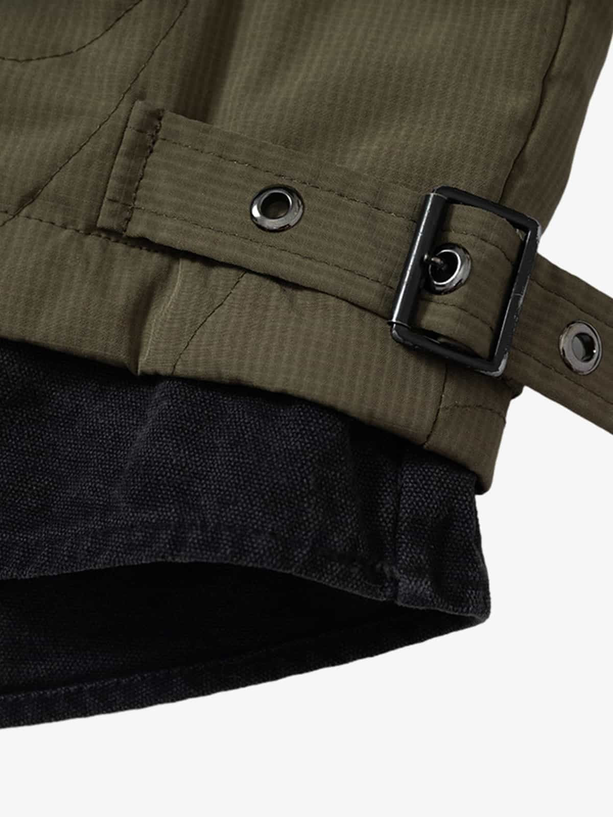 Vintage Quilted Military Patchwork Zip-Up Hoodie Jacket - Image 18