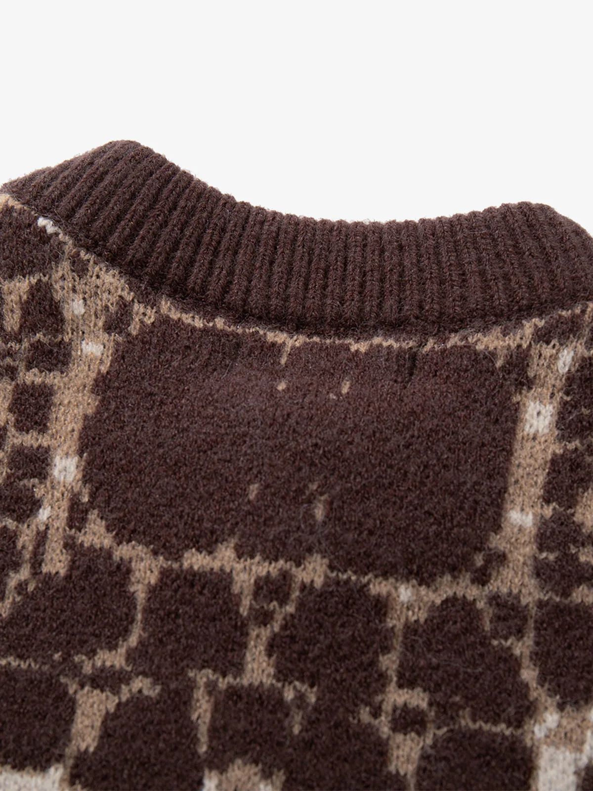 Vintage Skull Leopard Jacquard Knitted Cardigan - Image 8