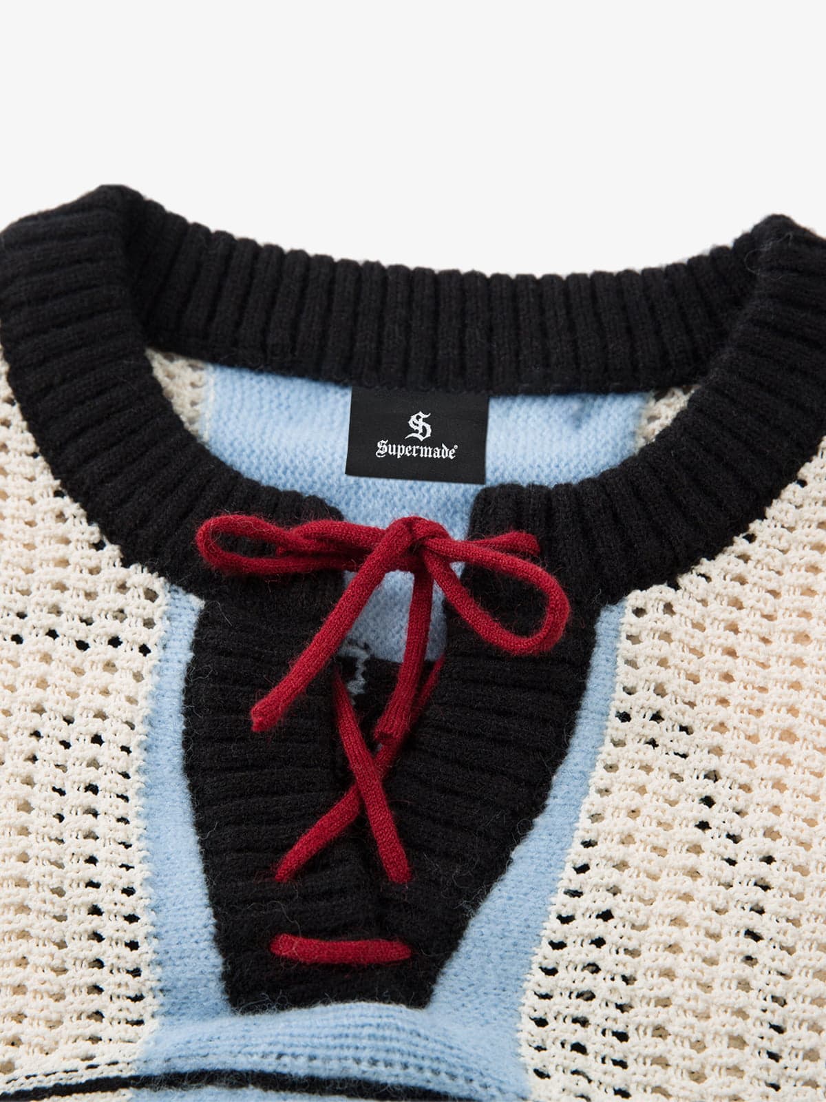 Vintage Sporty Crochet Hollow-knit Cropped Sweater - Image 8