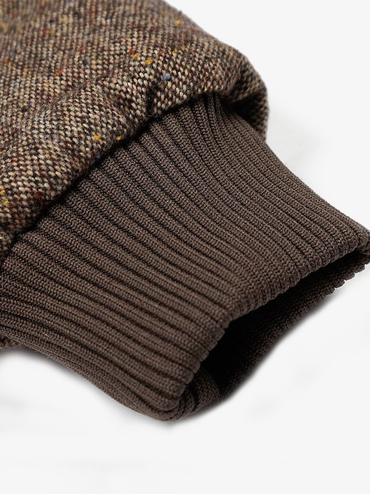 Vintage Tweed Faux Fur Collar Padded Bomber Jacket - Image 8