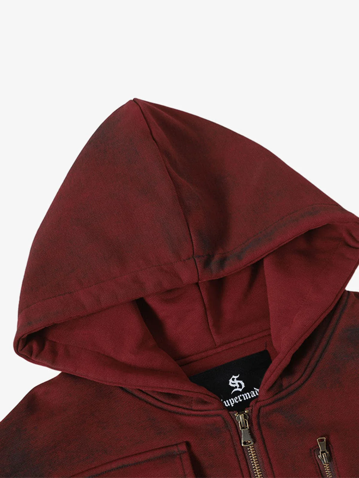 Vintage Utility Distressed Washed Zip-Up Hoodie - Image 9