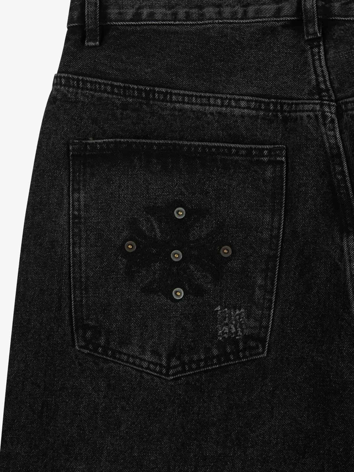 Vintage Washed Distressed Metal Ring Baggy Jeans - Image 10