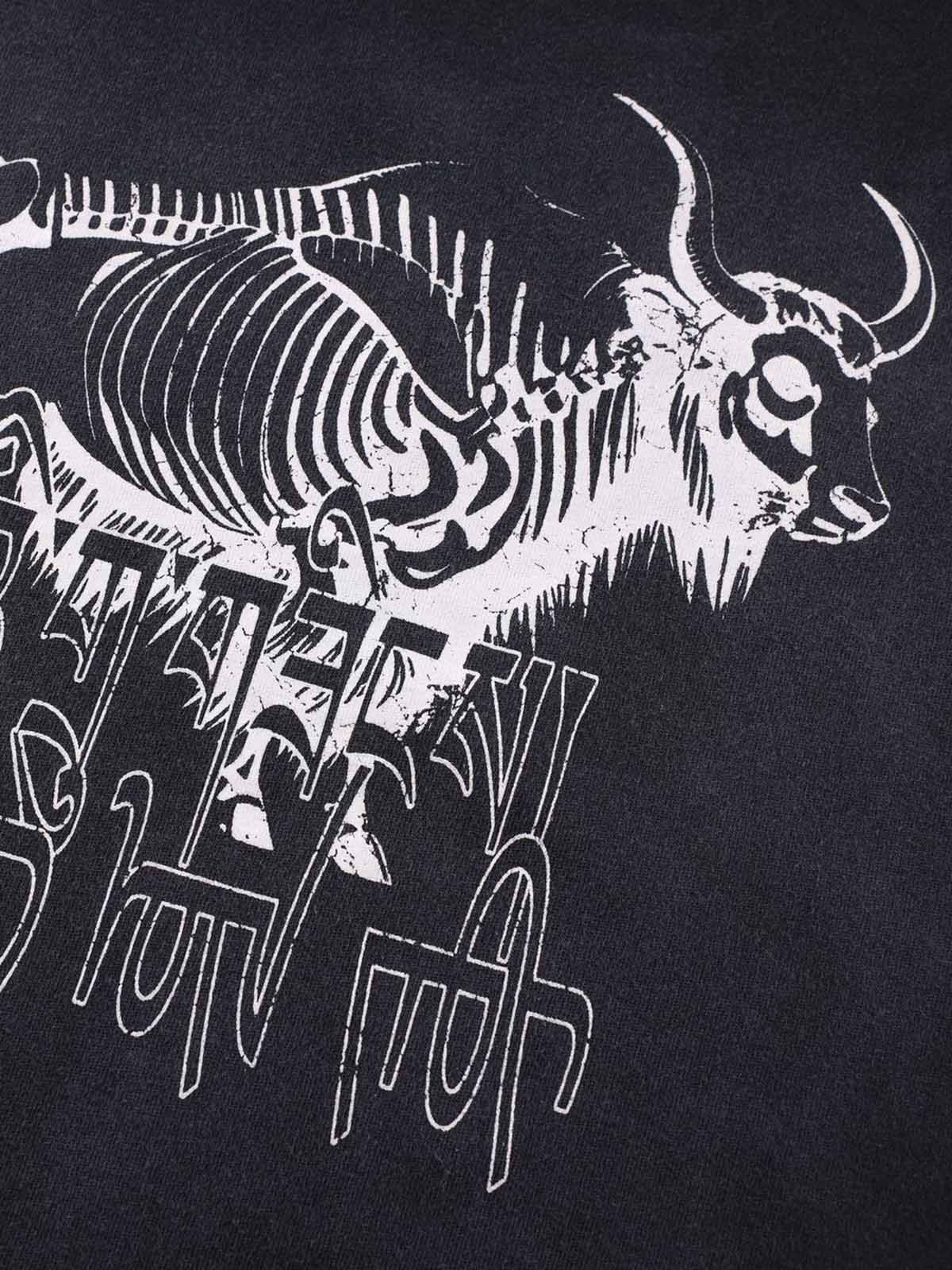 Vintage Washed Goat Print Long Sleeves T-Shirt - Image 3