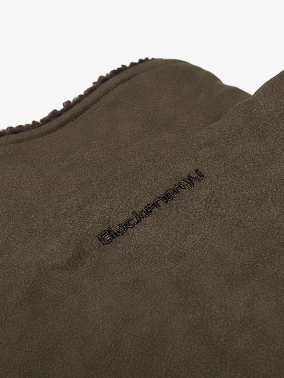 Vintage Zipper Pocket Design Sherpa Lined Collar Padded Jacket - Image 7