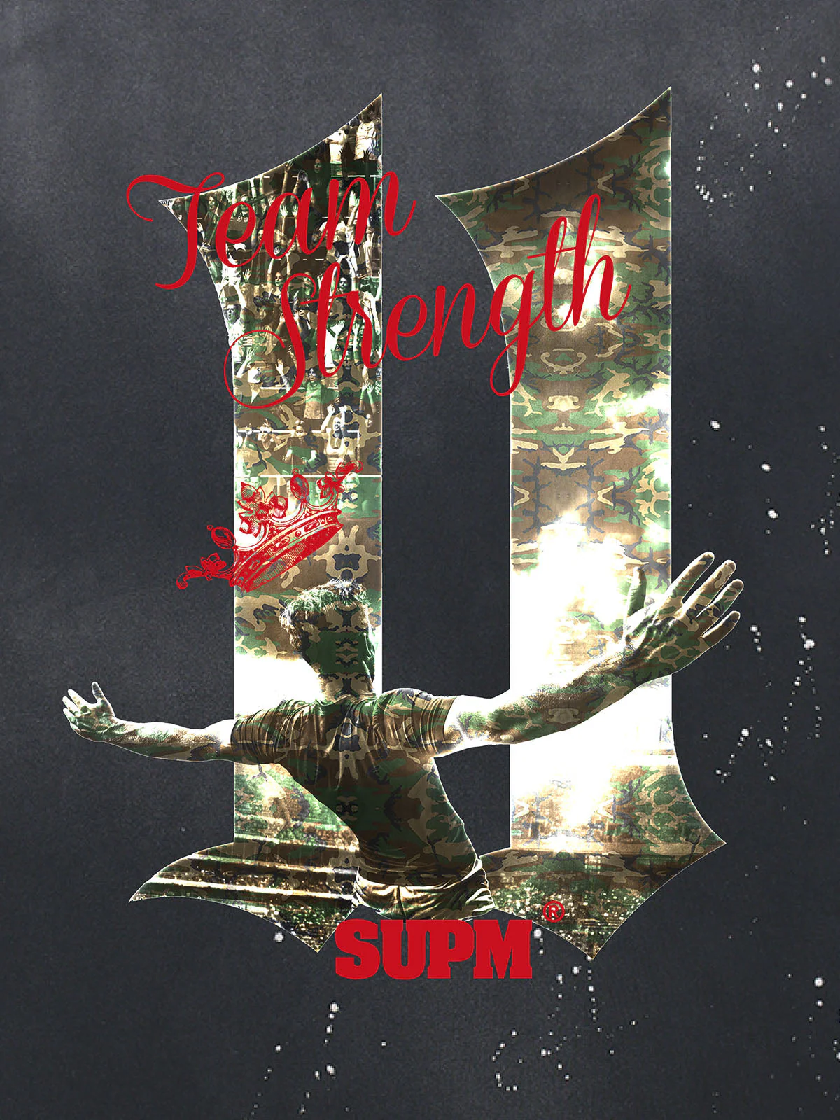 Washed Distressed "Team Strength 11" Graphic T-Shirt - Image 4